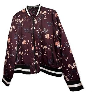 A.N.A womens purple/burgundy floral jacket size XL.